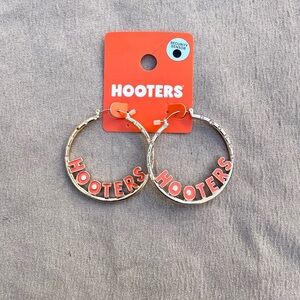 Hooters Orange and Gold Statement Earrings